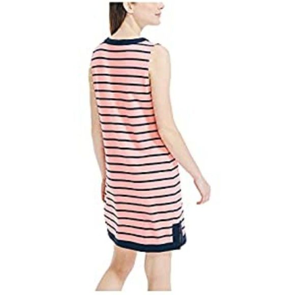 Women's Breton Stripes Sleeveless Polo Dress - Picture 2 of 3